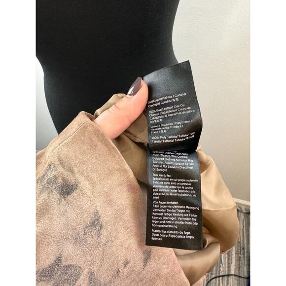 Muubaa Montesson Leather Suede Shift Dress Mini Floral Dress Zipper US 8 M $425 - Picture 10 of 10